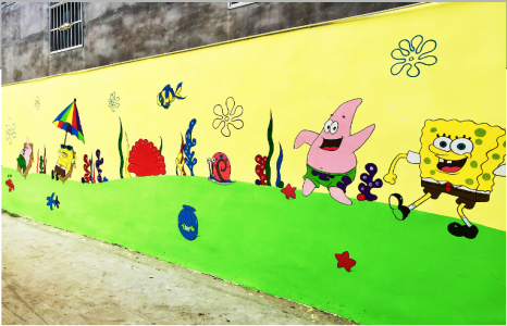 肥东幼儿园墙体彩绘—奇妙的色彩搭配