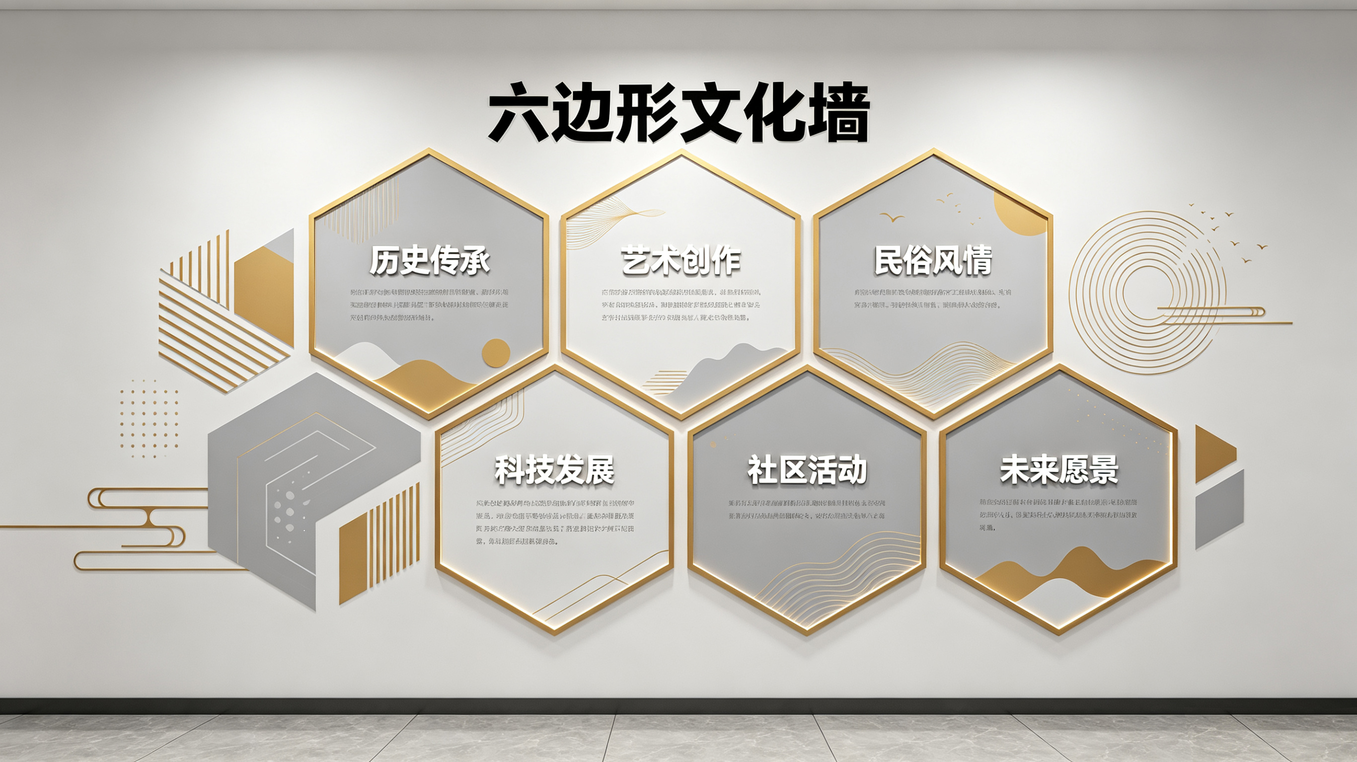 肥东企业文化墙 | 六边形信息美学